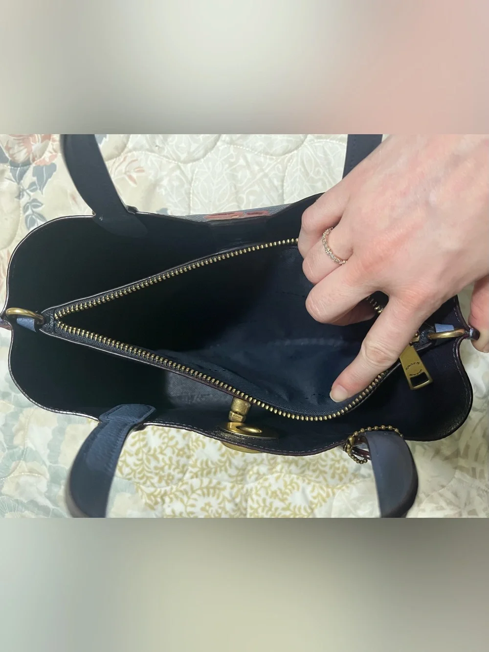 Coach Willow 24 in Blue with Cherry Print!